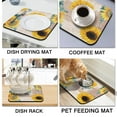 thumbnail image 4 of Washable Rubber Sunflower Cute Floral Dish Drying Mats for Kitchen Counter Home Large Coffee Bar Pad Accessories and Decor for Utensils Stemware 16''x18'', 4 of 7