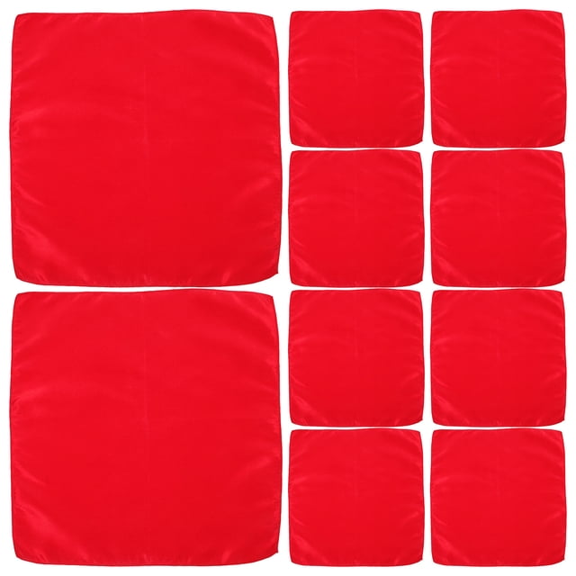 VERDANVERSE 50 Pcs Serviettes Carrées en Satin Rouge Réutilisables en Polyester pour Anniversaire et Mariage