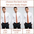 thumbnail image 5 of Rust Tie Premium Mens Slim Oxford Matt Tiger Carrot Skinny Necktie Tuxedo Carrot Color Persimmon Corbatas (Burnt Orange, Slim 2.35"), 5 of 6