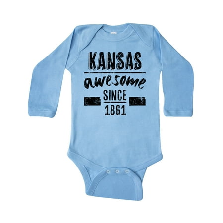 

Inktastic Kansas Awesome Since 1861 Gift Baby Boy or Baby Girl Long Sleeve Bodysuit