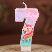 Xiao Hang 0-9 Number Cartoon Unicorn Digital Candles for Kids Birthday Party Festival Cake Decoration Atmosphere Props Fun Themed Candle