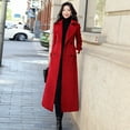 thumbnail image 4 of Skymirror Winter Overcoat Solid Color Mid-calf Length Formal Long Sleeves Wear-resistant Keep Warm Business Double-breasted Coat Lady Coat for Prom, 4 of 8