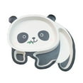 thumbnail image 2 of HLONK Melamine Bamboo Fiber Children‘s Tableware Set Cute Panda Eating Bowl Baby Divided Plate, 2 of 2
