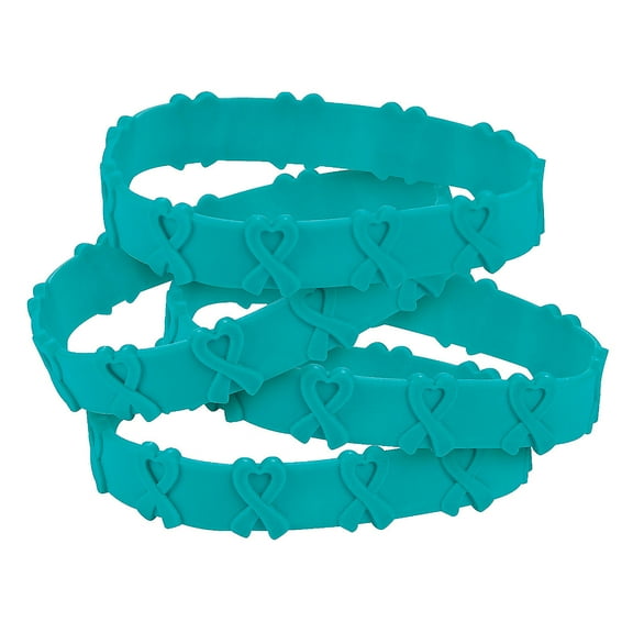Teal Ribbon Pop Out Bracelet - Jewelry - 24 Pieces