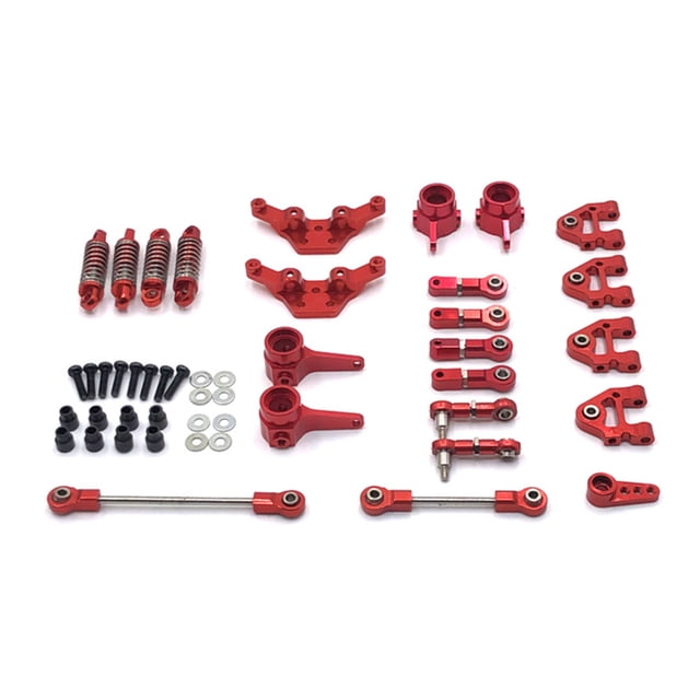 Vogacara 1/28 RC Car Swing Arms Shock Absorber Servo Arm Link Rod Kit Reemplazo de piezas Accesorios Reemplazo para WLtoys K969 K979 K989 Kits de construcción modelo Rojo