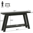 thumbnail image 4 of 54" Farmhouse 2-Tier Console Table ,Wooden Entryway Sofa Table, Black, 4 of 7