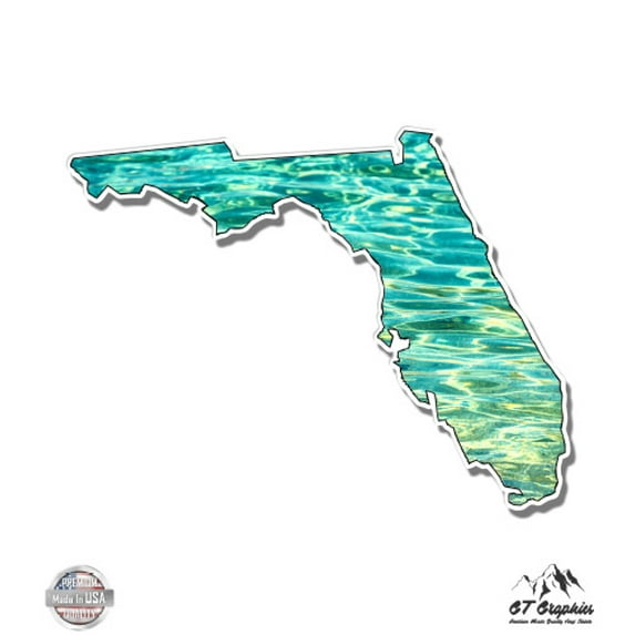 Florida Beautiful Clear Water - 8" Vinyl Sticker - For Car Laptop I-Pad - Waterproof Decal