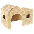 thumbnail image 4 of Casa de madera natural para hámster, juguete de juego antiácaros, hábitat de anidación arqueado. L, 4 of 8