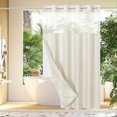 thumbnail image 5 of No Hook Waffle-Weave Shower Curtain with Snap-in Fabric Liner Set,A, 5 of 5