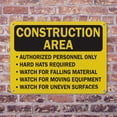 thumbnail image 4 of (2 Pack) Construction Area Authorized Personnel Only Hard Hats Required OSHA Caution Sign, 4 of 8