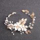 thumbnail image 5 of Elegante flor de perlas de cristal para novia, diadema de perlas para mujer, tocado nupcial (dorado) para boda, fiesta, graduación, 5 of 5
