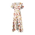 thumbnail image 7 of LOVZFMLL Summer Dresses for Women 2025 Elegant Classy V Neck Belted Wrap Maxi Dress Swing Flowy Floral Boho Sundress Wedding Guest Dress Red B L, 7 of 7