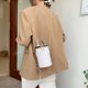 thumbnail image 4 of Bolsa Patrón de piedra Cilindro PU Cuero Mujer Hombro Bolsas de mensajero (Blanco) JShteea Para Estrenar, 4 of 9