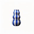 thumbnail image 3 of XINGAG Wavy Striped Ceramic Flower Vase,Retro Blue White Stripe Decoration Vase,23cm Unique Curved Shape Table Centerpiece Vase for Living Room Dining Table Home Shelf Decor, 3 of 4