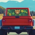 thumbnail image 4 of SEANATIVE Truck Rear Window Decal 66.9" x 22.4" Easy to Install Car Decor St. Patrick's Day Graphic Decal for Pickup Truck SUV Back Window, Cartoon Highland Cow Shamrock Green, 4 of 7