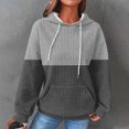 thumbnail image 2 of ShomPort Women's Color Block Hoodies Casual Fall Long Sleeve Sweatshirt with Front Pocket, 2 of 6