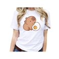 thumbnail image 2 of Playera Blusa De Capybara Comiendo Un Huevo Estrellado Capibara Ropa Para Mujer Divertida Color Blanco Talla Chica Marca Emil SaEs, 2 of 4