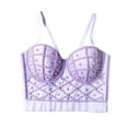thumbnail image 2 of YWDJ Push up Bras for Women Plus Size Padded Sleep Bras Wirefree Comfy Bras Spaghetti Straps Full Coverage Wrap Lounge Bras Padded Comfy Bras Solid Comfortable Bras Blue L, 2 of 6