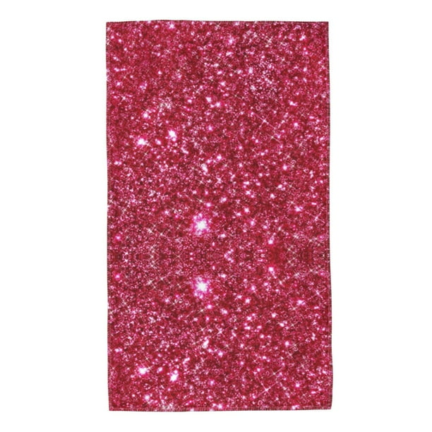 Fotbe Pink Glitter Toalla Premium con Patrón, Toalla de Microfibra de Secado Rápido, Ligera y Altamente Absorbente (27.5x16in), Ideal para Uso Diario