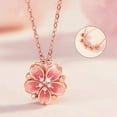 thumbnail image 4 of LEHOZIHEQ Cherry Blossoms Necklace, Rose Rotating Cherry Flower Pendant Necklace, Cubic Zirconia Pink Cherry Blossom Jewelry Gift for Women, 4 of 8