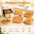 thumbnail image 3 of Morfec 8 inch 150 Pcs Air Fryer Paper Liners, Square Non-Stick Oil Proof Parchment Paper Liner for 5-8 Qt Basket Cooking, 3 of 7