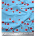 thumbnail image 1 of Soimoi Blue Rayon Fabric Cherries Fruits Fabric Prints By Yard 56 Inch Wide, 1 of 3