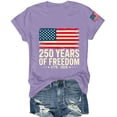 thumbnail image 5 of Only Moment Outdoor Casual Tee Crew Neck Short Sleeve 4th of July Short Sleeve Patriotic T-Shirt Memorial Day Graphic Tee Independence Day Tops Light Violet,XL, 5 of 5