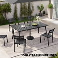 thumbnail image 4 of Crestlive Products 70" Patio Outdoor Dining Table for 6, Sturdy Aluminum Frame Wood-Grain Top with Umbrella Hole, Black, 4 of 9