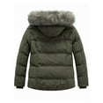 thumbnail image 2 of GGleaf Women's Plus Size Hooded Warm Winter Coat Quilted Thicken Puffer Jacket with Removable Hood Army Green 1X, 2 of 9