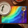 thumbnail image 5 of Rainbow Tie Dye Wave Pattern Summer Placemats Table Placemats Set Of 4-Linen Kitchen Washable Placemats Table Mats 11.8"x17.7" Non-Slip Heat Resistant, 5 of 6