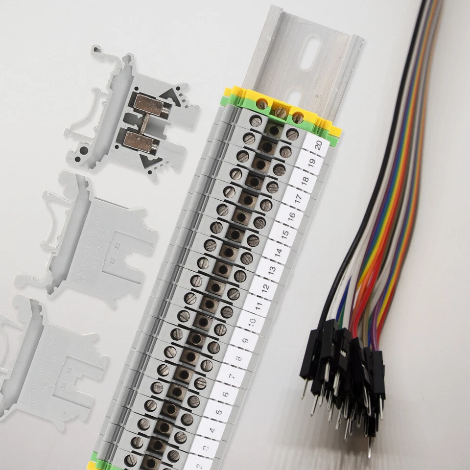 CIRCLE- Rail Connector Screw Terminal Block Din Assembly Kit End Brackets