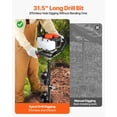 thumbnail image 5 of VEVOR Gas Powered Post Hole Digger, 52cc Post Hole Auger with 6" & 10" Bits, 3 Extension Rods, 1450W Heavy-Duty Earth Auger for Fence Posts, Deck / Pergola Posts, Plant / Tree Planting, EPA Listed, 5 of 9