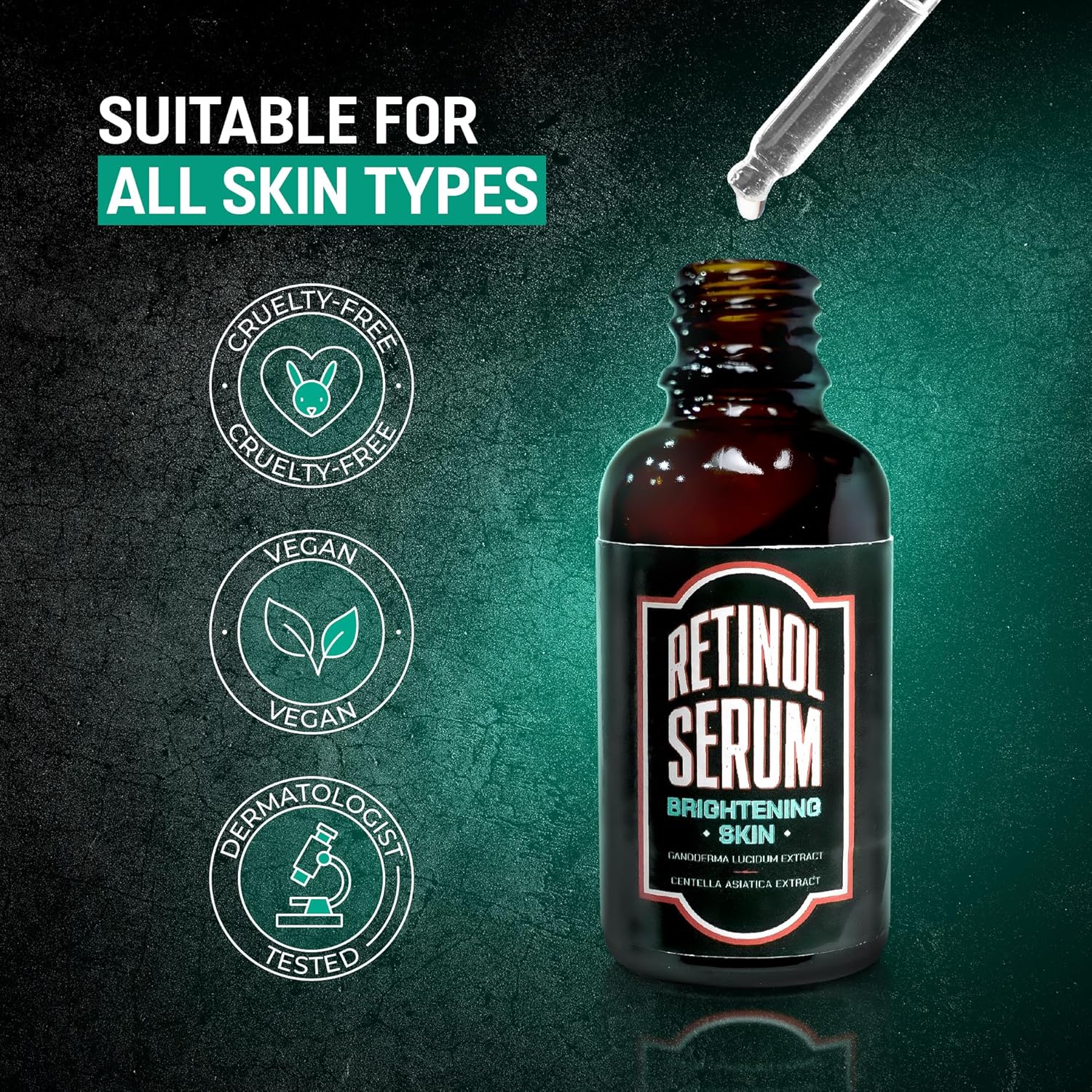 ABERA Men Retinol Anti-Aging Face Serum with Niacinamide 5% and Retinyl, 0.68 fl oz