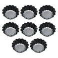 thumbnail image 2 of Cateissary 8x moldes de tarta negros resistentes a altas temperaturas para moldes de tarta de huevo reutilizables profesionales Herramientas y accesorios para hornear, 2 of 6
