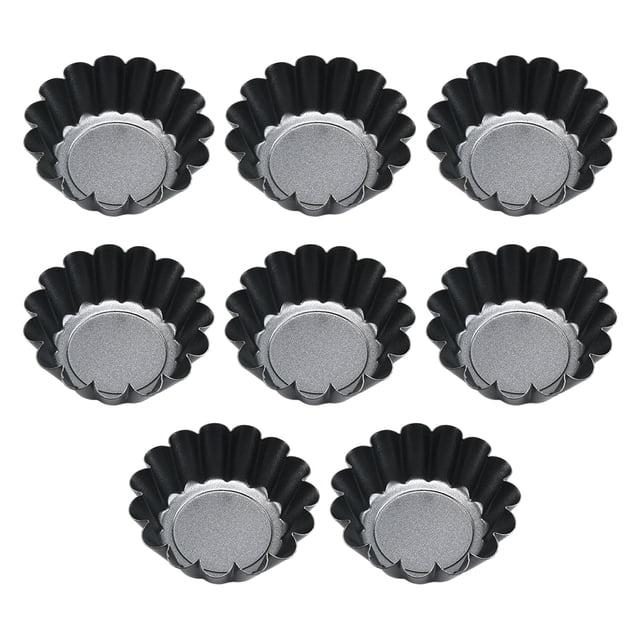 Billuyoard Moldes para tarta de huevo reutilizables de amplia aplicación de 8 piezas para cocinar moldes para tarta de acero al carbono Herramientas y accesorios para hornear