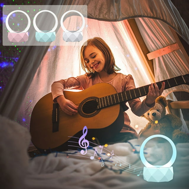 Altavoz Bluetooth para lámpara nocturna - Luz LED de atmósfera colorida con 3 modos de iluminación y carga USB, 5,46x5,46x1,95 pulgadas