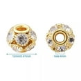 thumbnail image 2 of U8MO 30pc Crystal Rondelle Brass Rhineston Large Hole Beads Mini Loose Spacer 12x10mm, 2 of 2