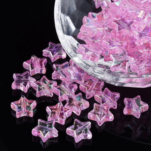 Luxshiny Star Shaped Acrylic Spacer Beads for Jewelry Making, Necklace & Bracelet Craft Accessories