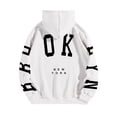 thumbnail image 4 of TANGNADE Women's Long Sleeved Zipperless New York Printed Hoodie with Back, White XL, 4 of 4