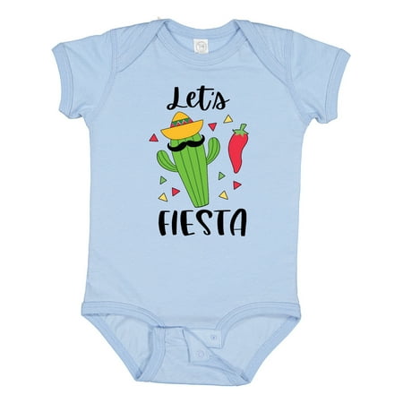 

Inktastic Cinco De Mayo Let s Fiesta Cute Cactus with Sombrero Gift Baby Boy or Baby Girl Bodysuit