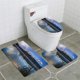 thumbnail image 1 of ABPHQTO Amanecer diente de sierra Juego de alfombras de baño de 3 piezas Alfombra de baño Alfombra de contorno y tapa de inodoro, 1 of 2
