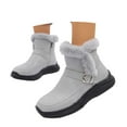 thumbnail image 3 of Gyexs Women's Snow Boots Slip On, Winter Shoes Women Slip On, Flexible, Snap, Riding, Square Toe, Winter Clothes, Grey, Size 8, 3 of 8