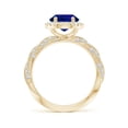 thumbnail image 2 of ANGARA Lab Grown 3.3 Ct Blue Sapphire Engagement Ring for Women in 14K Yellow Gold (Size-10x8mm) | September Birthstone, Anniversary, Jewelry Gift for Women | Lab-Grown Blue Sapphire Ring, 2 of 8