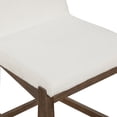 thumbnail image 4 of Nathan James Gracie Modern Counter Height Bar Stool with Back, Counter Stool Upholstered Chair with Natural Textured Linen and Brushed Wooden Legs, White/Dark Brown, , Set of 2, 4 of 5