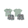 thumbnail image 2 of Toddler Baby Kids Boys Summer Outfits 3 6 12 18 24 Months 2T 3T Duck Embroidered Short Sleeve T-Shirts Elastic Waist Shorts 2Pcs Clothes Set, 2 of 9