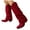 Red, variant on Mostsola Fold Over Cowboy Boots for Women Slouchy Suede Pull on Square Toe Mid Calf Cowgirl Boots