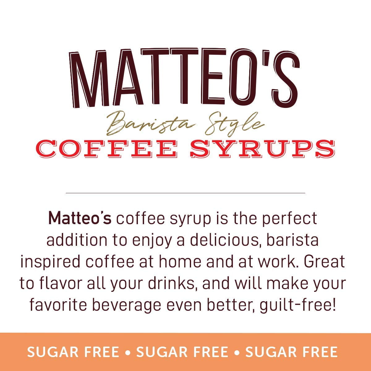 Matteo's Sugar Free Coffee Flavoring Syrup, Salted Caramel, Delicious Coffee Syrup, 0 Calories, 0 Sugar Coffee Syrups, Salted Caramel, 750 milliliters, 1 Bottle 750 ml (Pack of 1)
