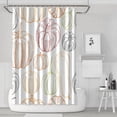 thumbnail image 1 of Rideau de Douche Feuilles d'Eucalyptus Citrouilles d'Automne, Rideaux de Baignoire Réutilisables avec Crochets en Tissu Polyester Rétro pour Décoration de Maison Fête d'Automne Jour de l'Action de Grâce, 1 of 5