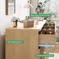 thumbnail image 4 of Ourlova Commode Cannelée pour Chambre avec 7 Tiroirs 48 Po de Large Commode Moderne Commode en Bois Meuble Télé Garde-Robe en Bois Rangement pour Vêtements Chêne Naturel, 4 of 7