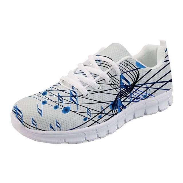 Chaussures Plates de Printemps pour Femmes avec Touches de Piano, Chaussures à Imprimé 3D, Espadrilles à Plateforme pour Filles, Chaussures en Maille Confortables avec Design Note de Musique